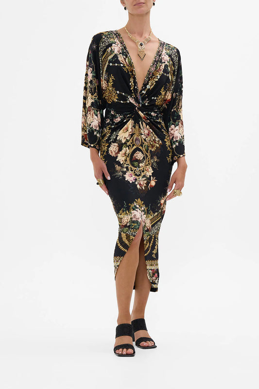 LONG SPLIT FRONT TWIST DRESS