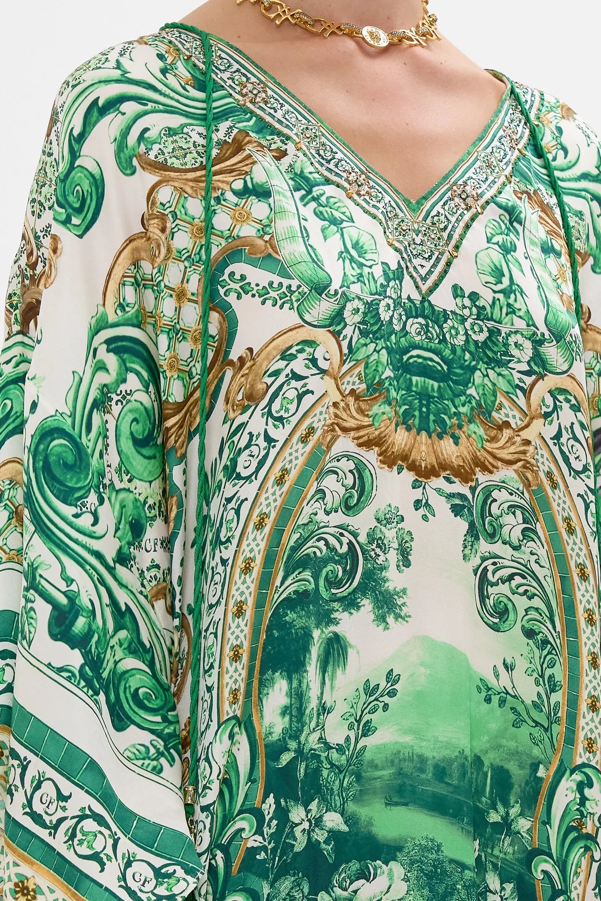 V NECK KAFTAN W TIES