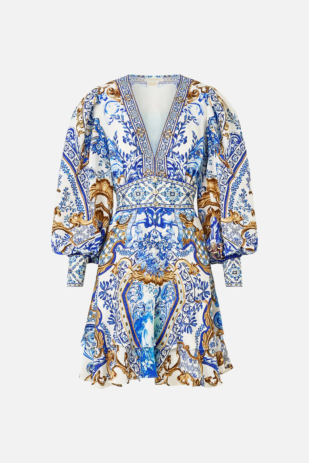 BUTTON FRONT FRILL DRESS