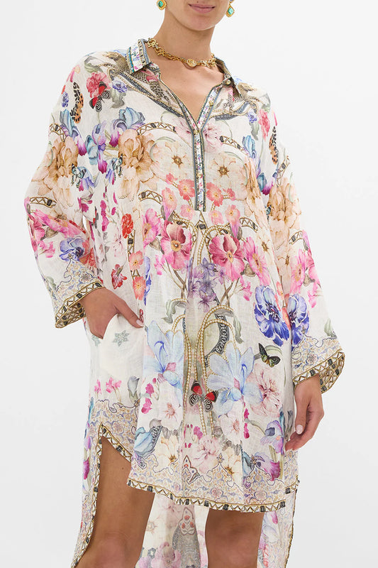 RELAXED HIGH LOW SHIRT DRESS
