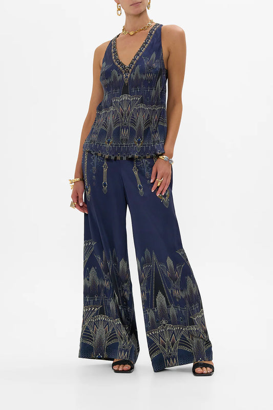 V NECK TOP W KNOT BACK