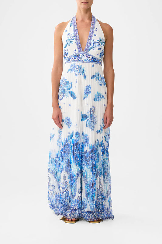 TIE NECK HALTER JUMPSUIT