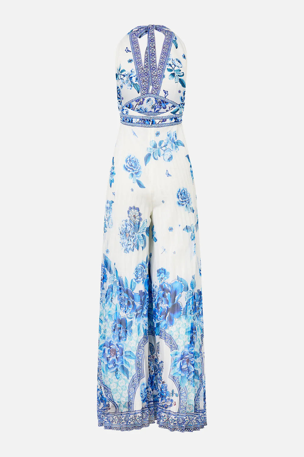 TIE NECK HALTER JUMPSUIT