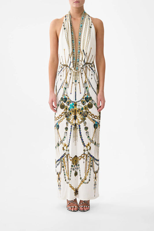 DEEP COWEL PLUNGE DRESS