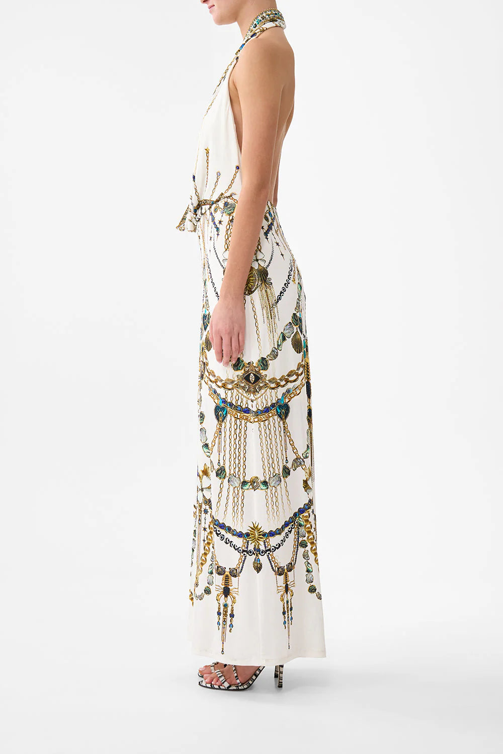 DEEP COWEL PLUNGE DRESS