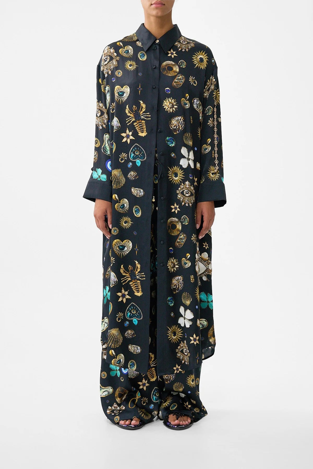 SHIRT DRESS W  BACK BUTTON DETAIL