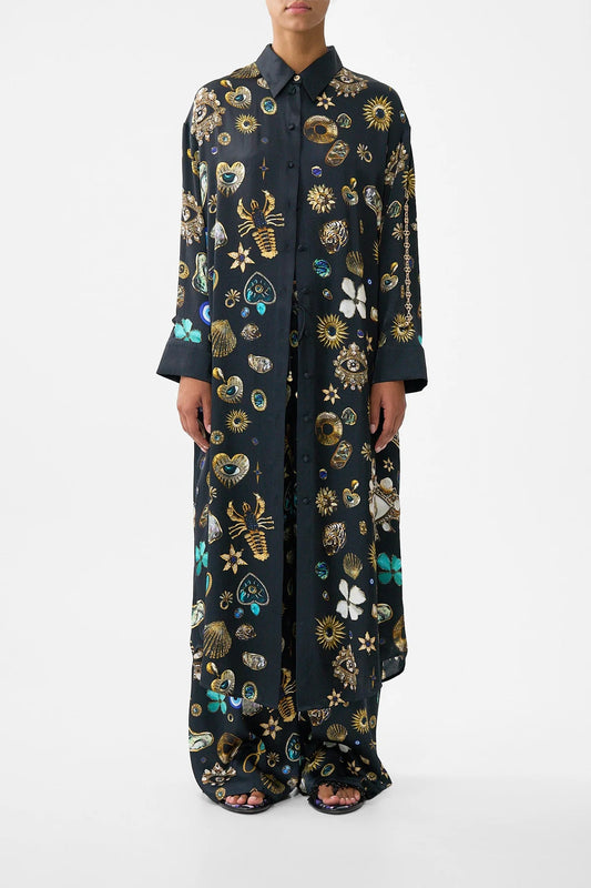 SHIRT DRESS W  BACK BUTTON DETAIL