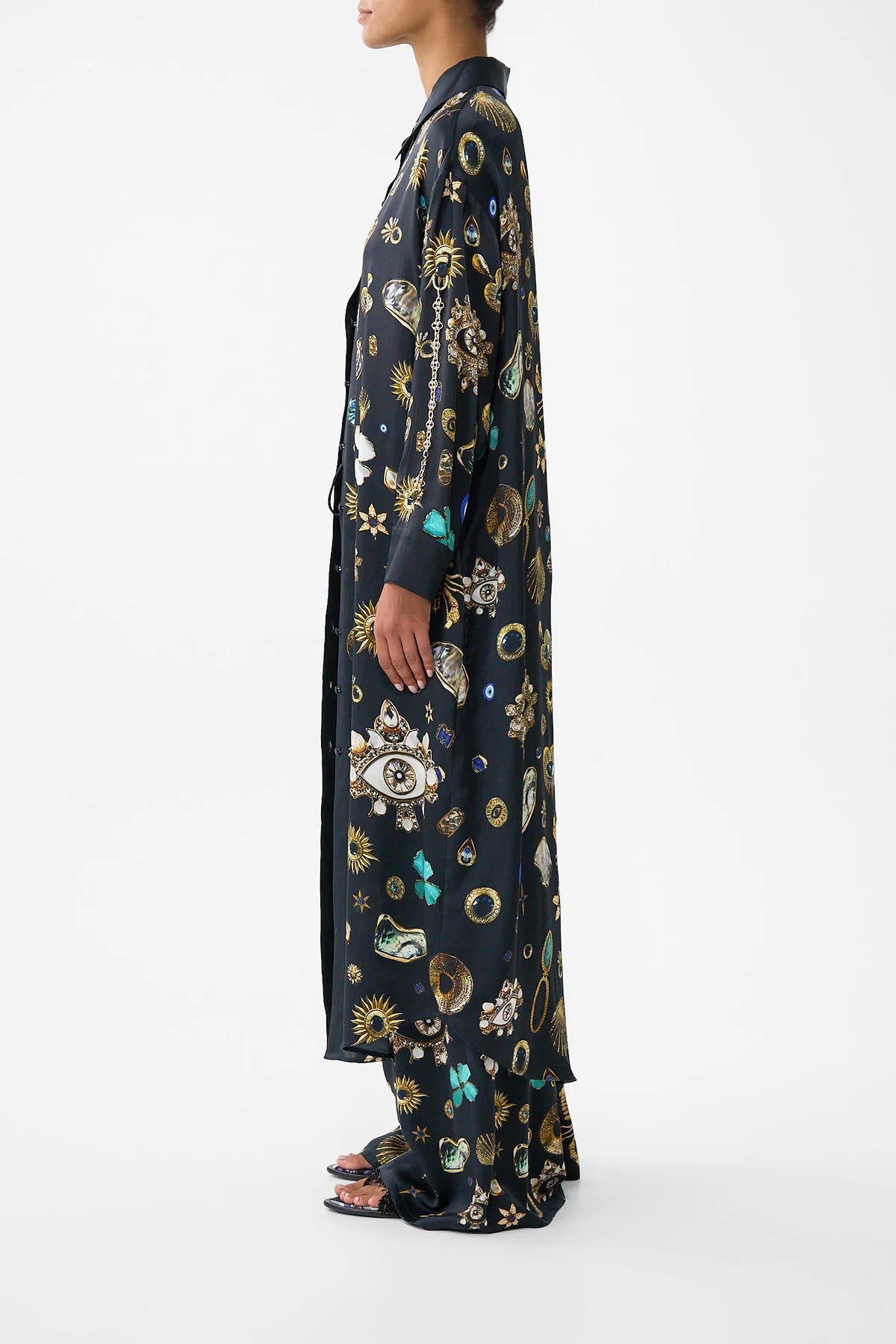 SHIRT DRESS W  BACK BUTTON DETAIL