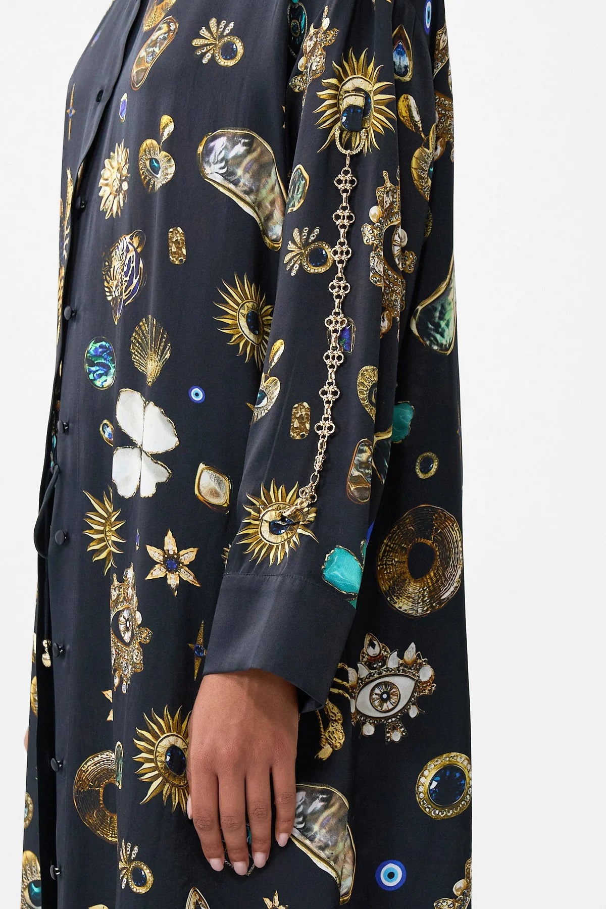 SHIRT DRESS W  BACK BUTTON DETAIL