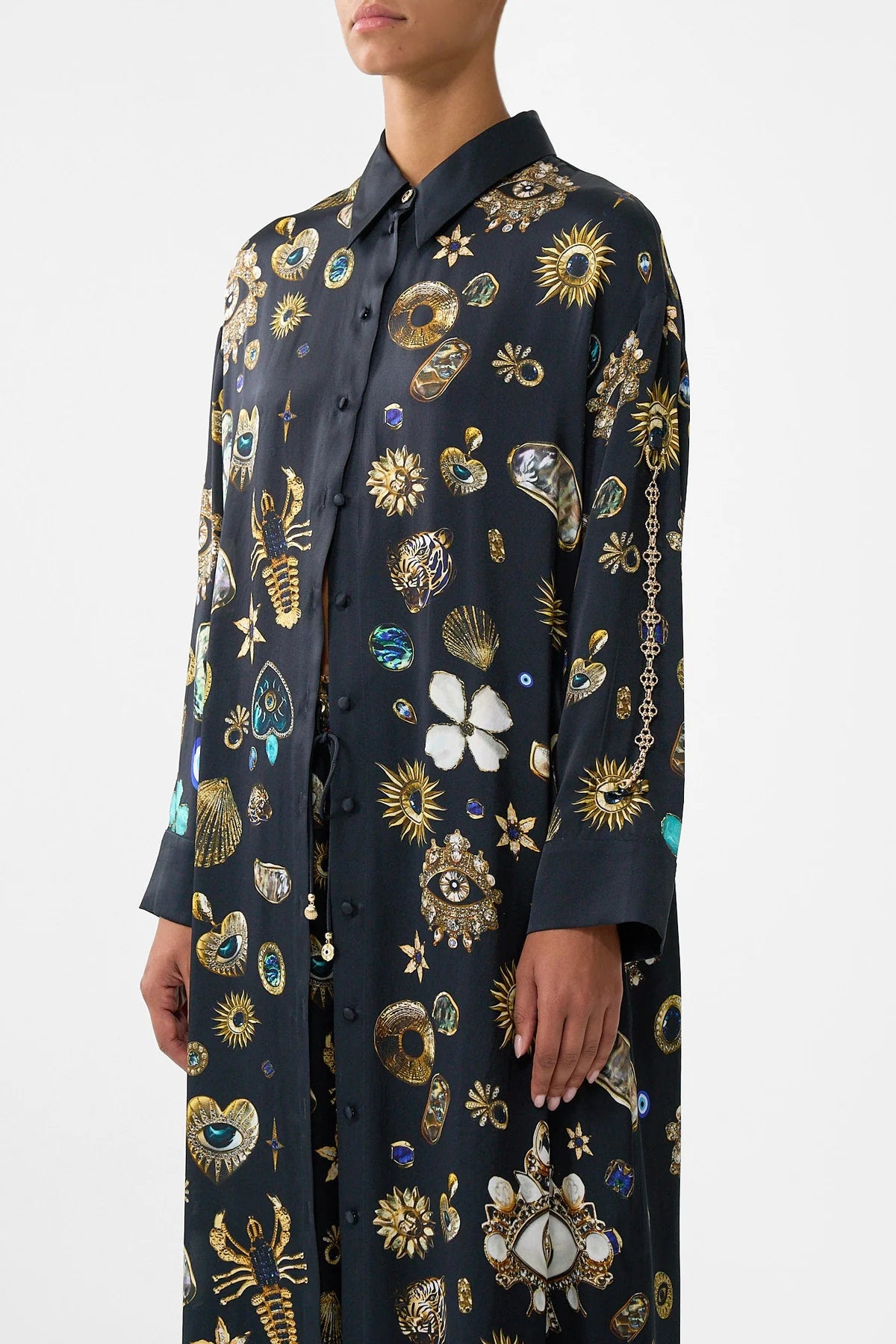 SHIRT DRESS W  BACK BUTTON DETAIL