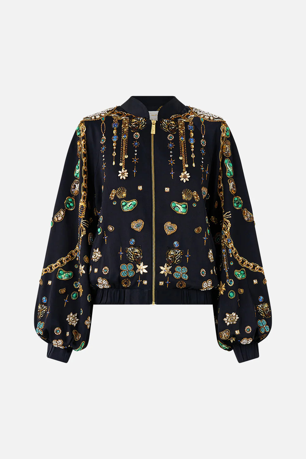 BOMBER JACKET W SHIRRED CUFF