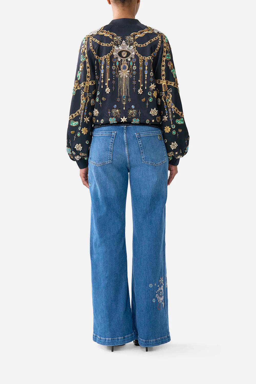 BOMBER JACKET W SHIRRED CUFF