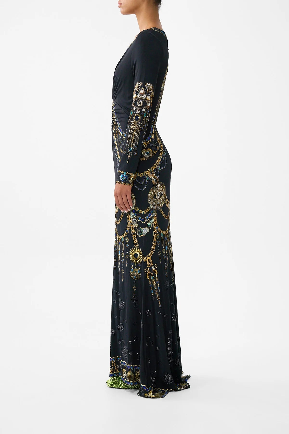 LONG SLEEVE GATHERED DRESS