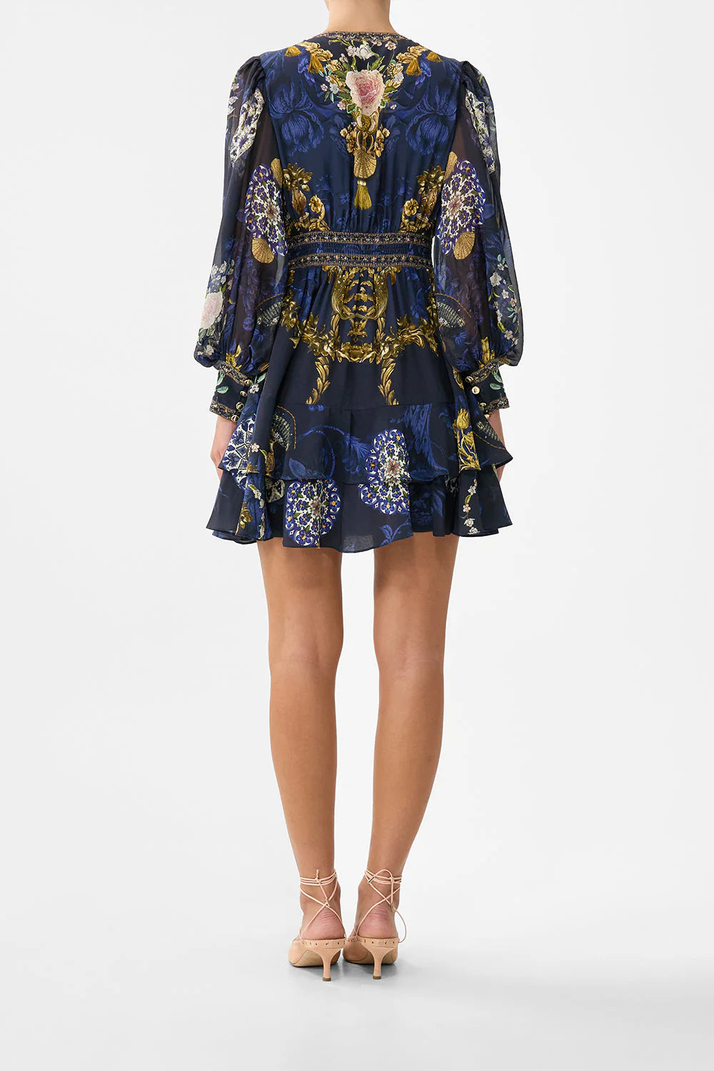BUTTON FRONT FRILL DRESS