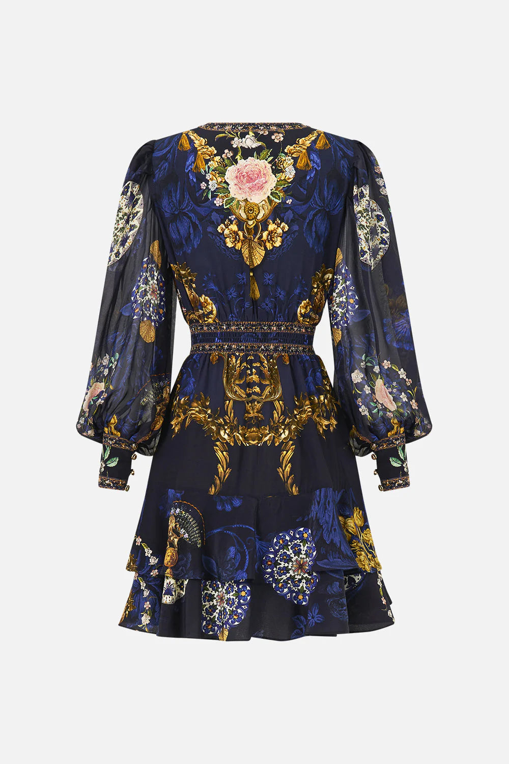 BUTTON FRONT FRILL DRESS