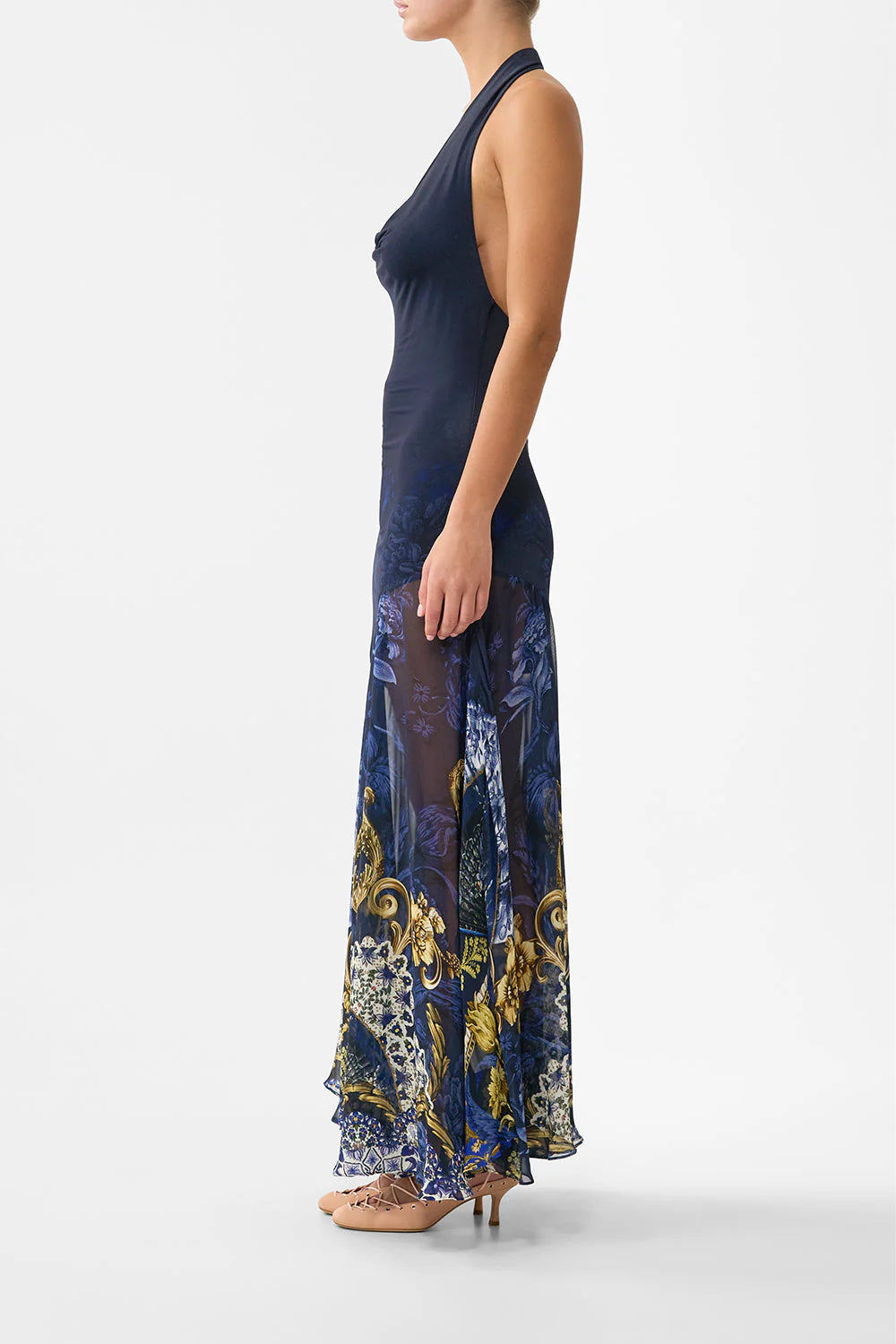 COWL NECK HALTER DRESS