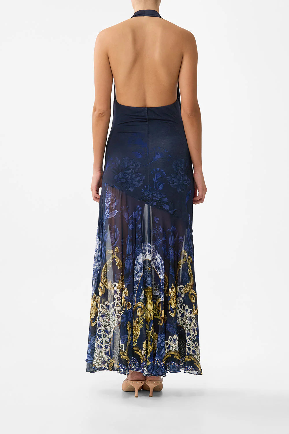 COWL NECK HALTER DRESS