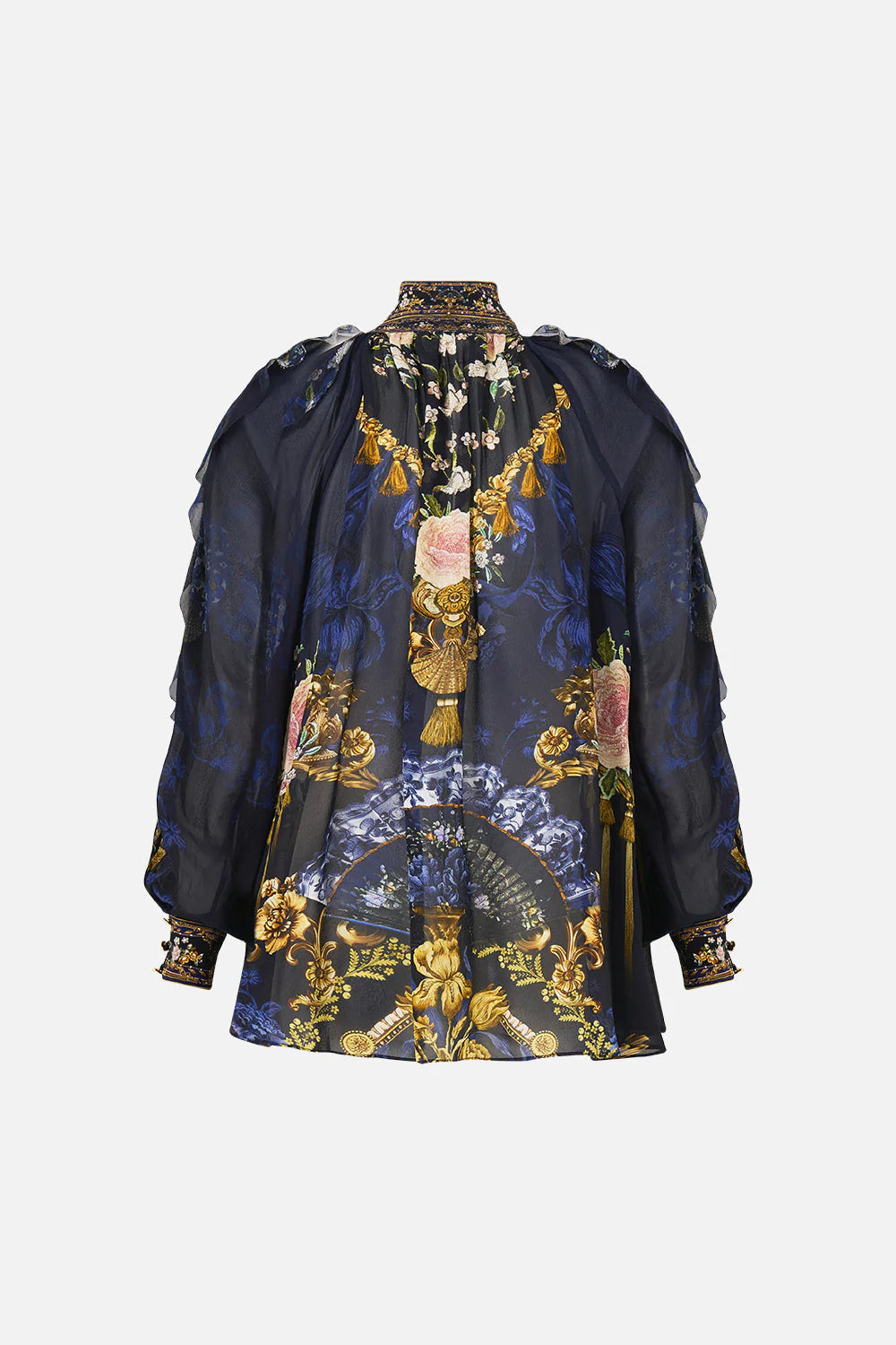 RELAXED BLOUSE W/ FRILL SLEEVE DETAIL