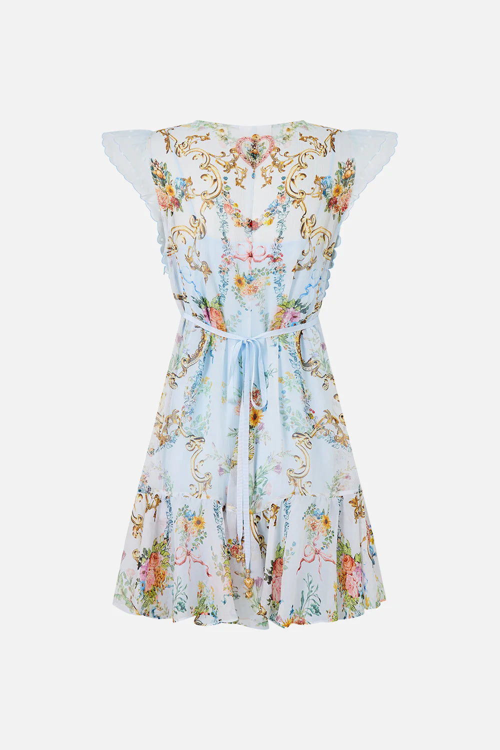 RUFFLE SLEEVE SHORT DRESS