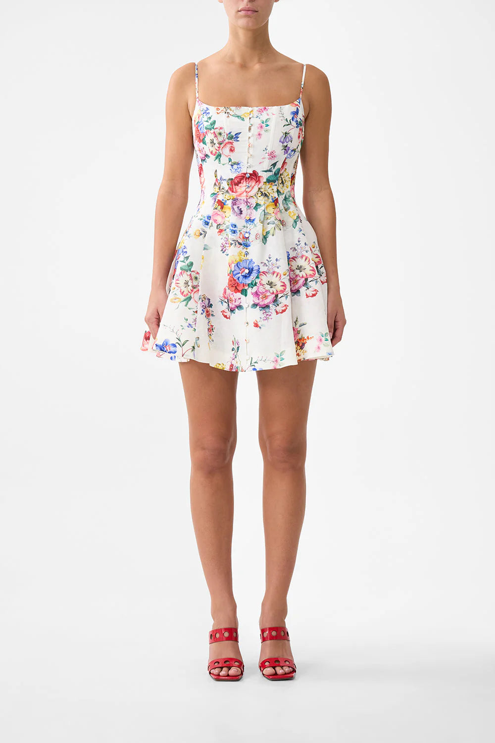 CORSET DRESS W SHORT FLARED SKIRT