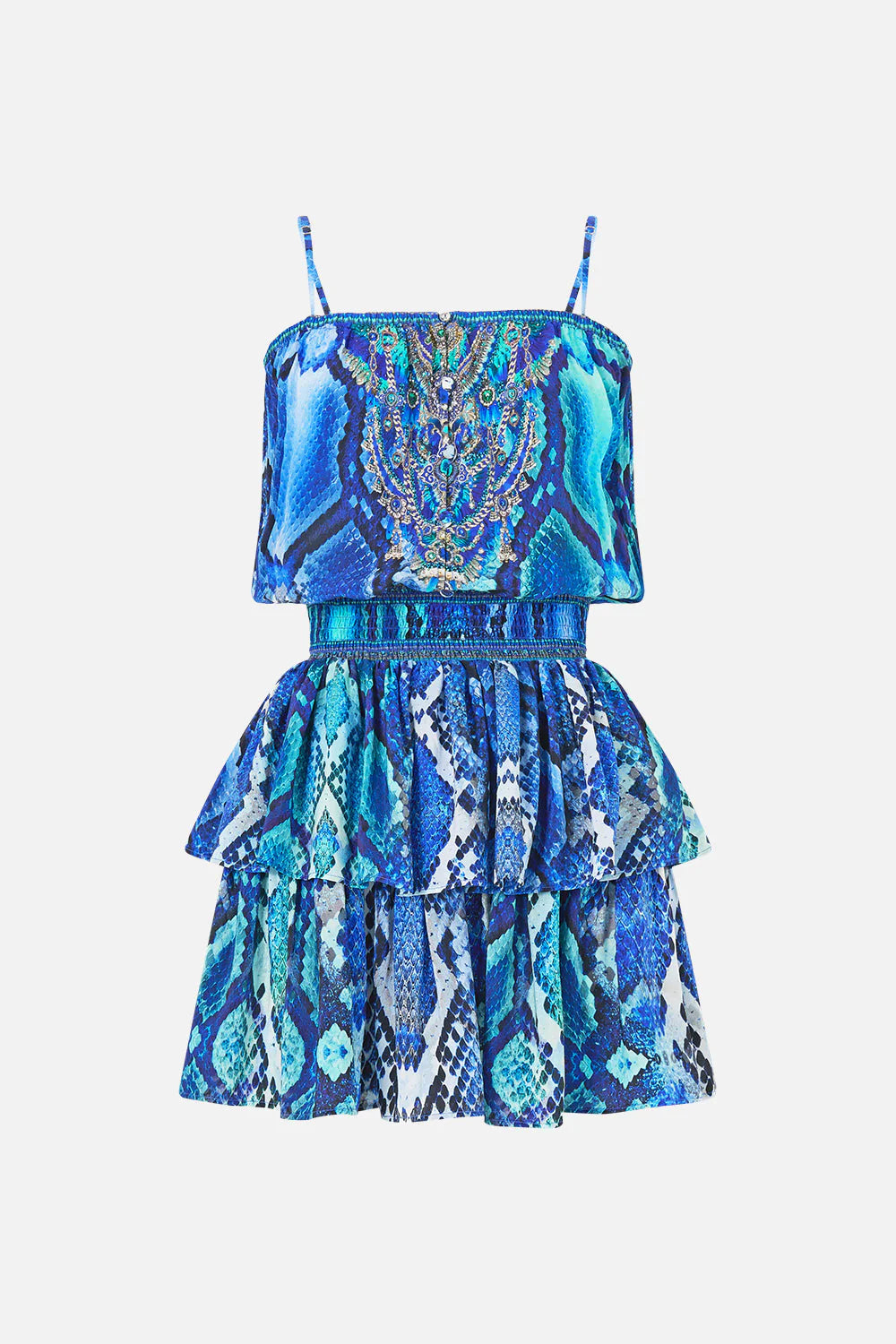 SHIRRED WAIST MINI DRESS