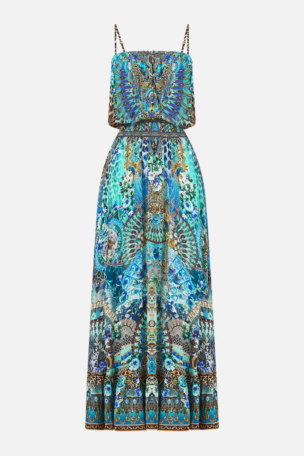 SHIRRED WAIST LONG DRESS