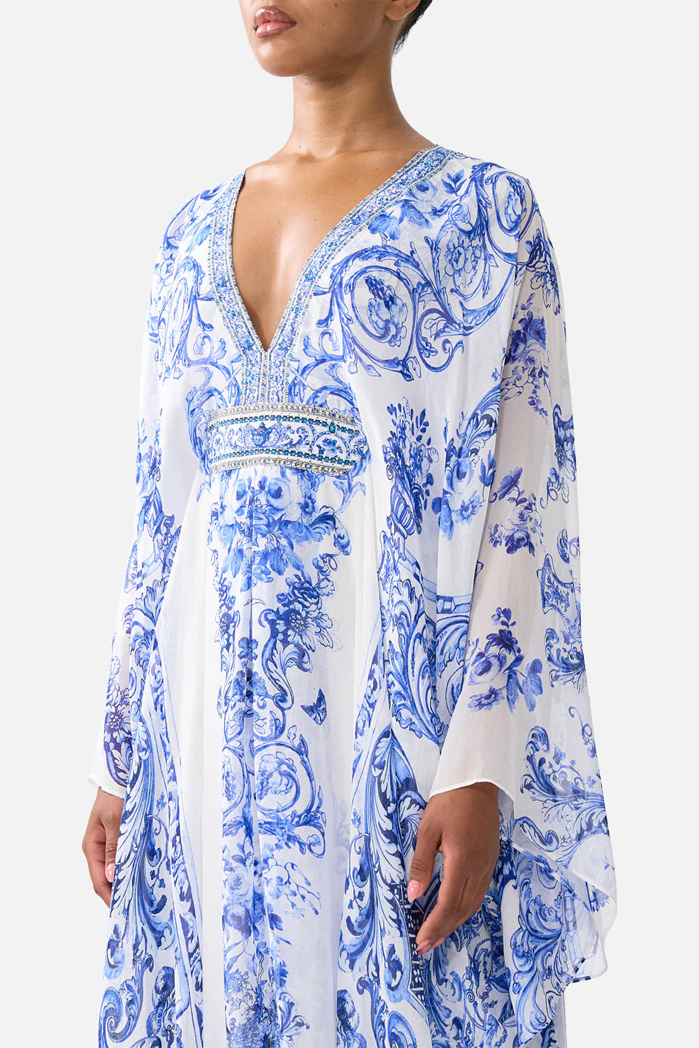 LONG KAFTAN WITH WAIST DETAIL