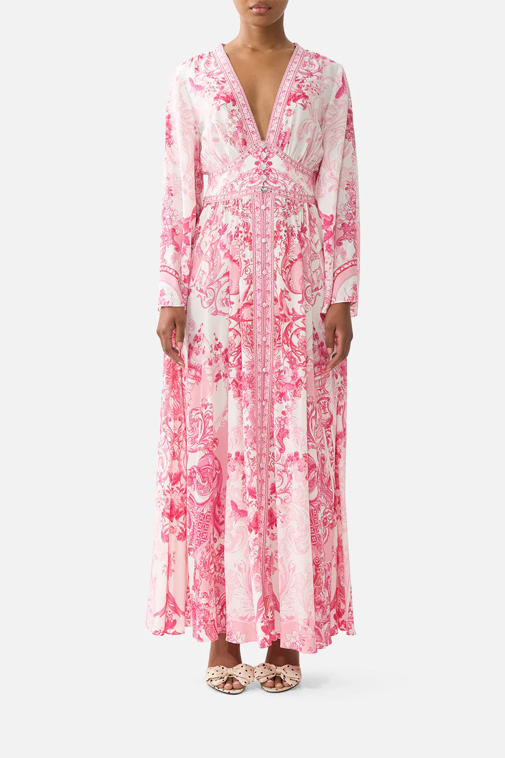 KIMONO DRESS WITH SHIRRING DETAIL