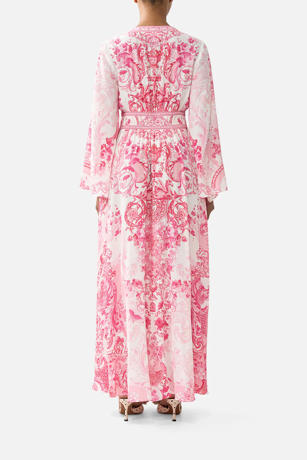 KIMONO DRESS WITH SHIRRING DETAIL