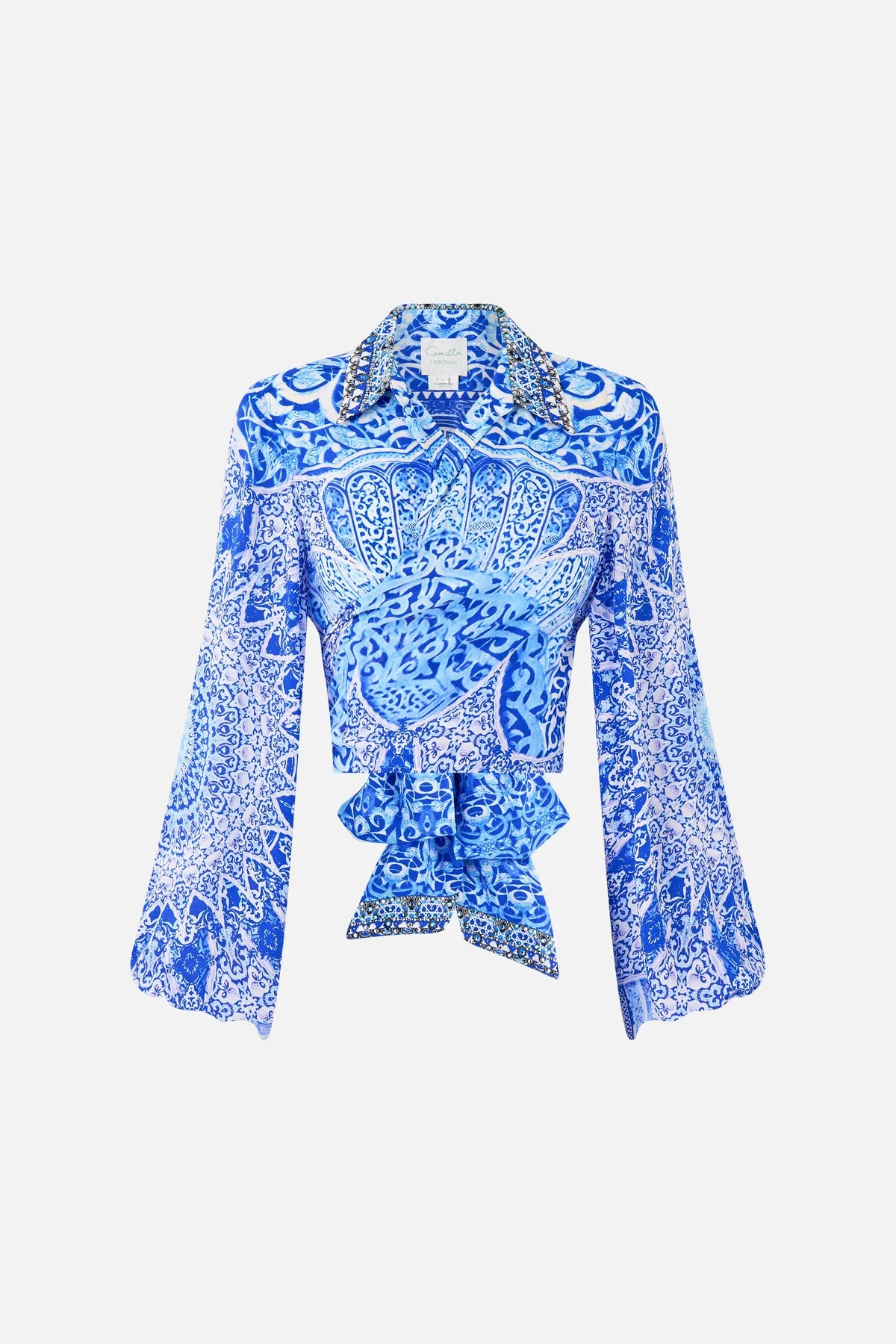 CROPPED WRAP SHIRT