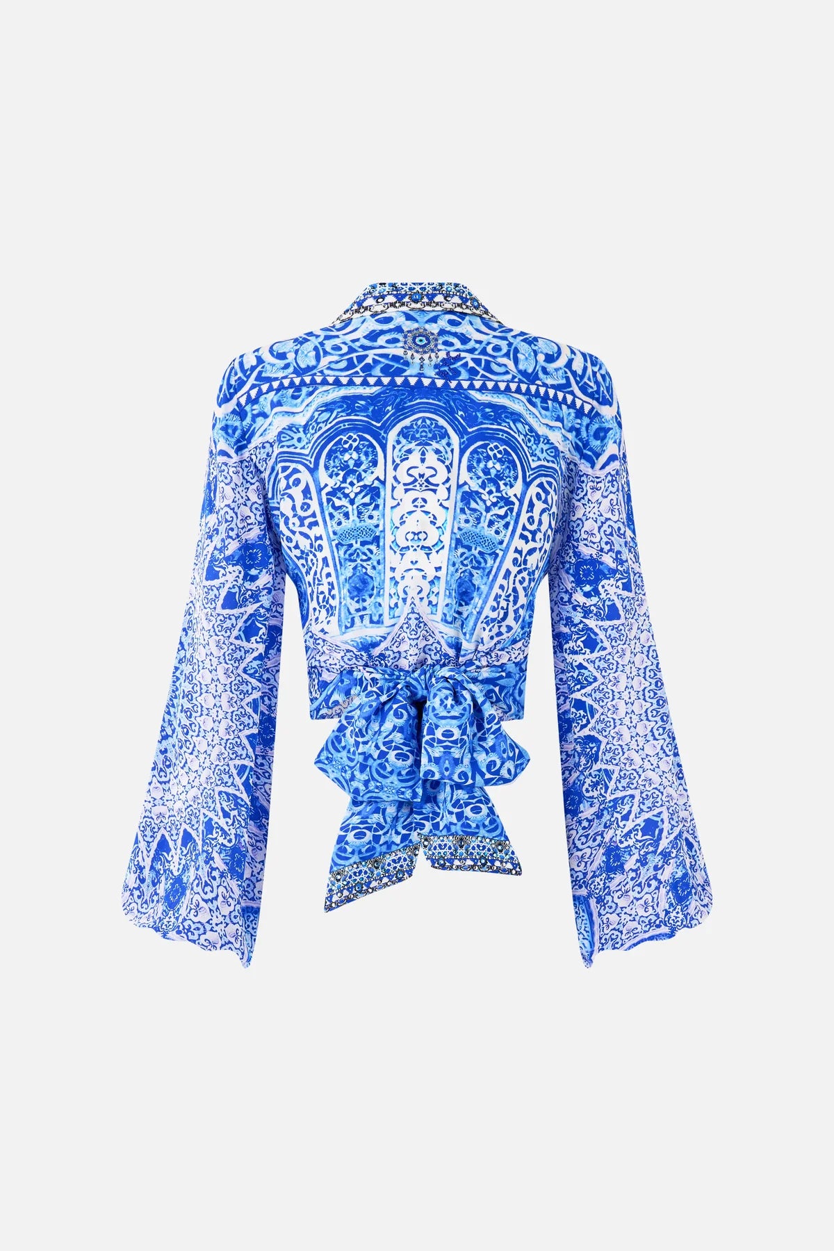 CROPPED WRAP SHIRT