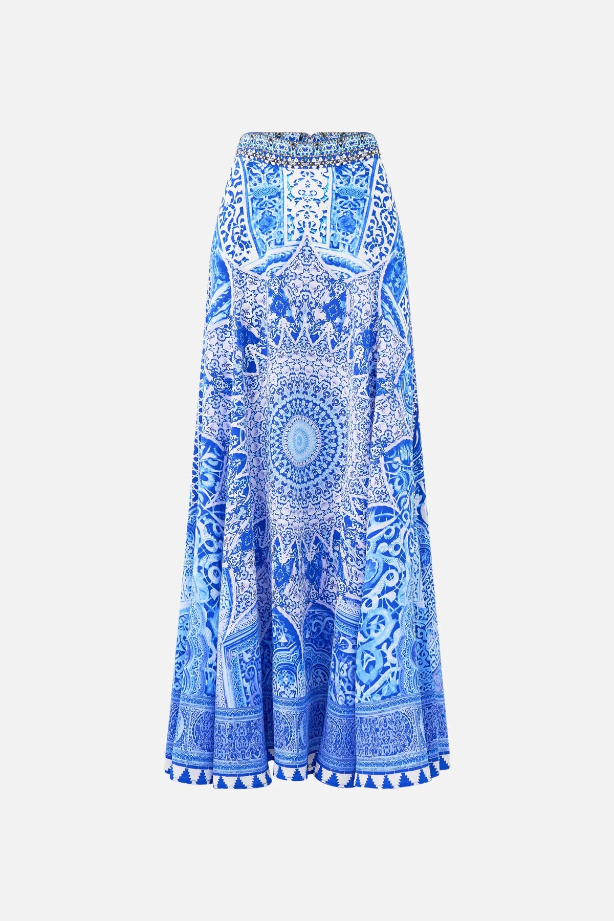 PANELLED FLARED LONG SKIRT