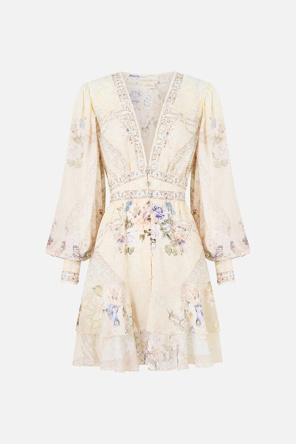BUTTON FRONT FRILL DRESS