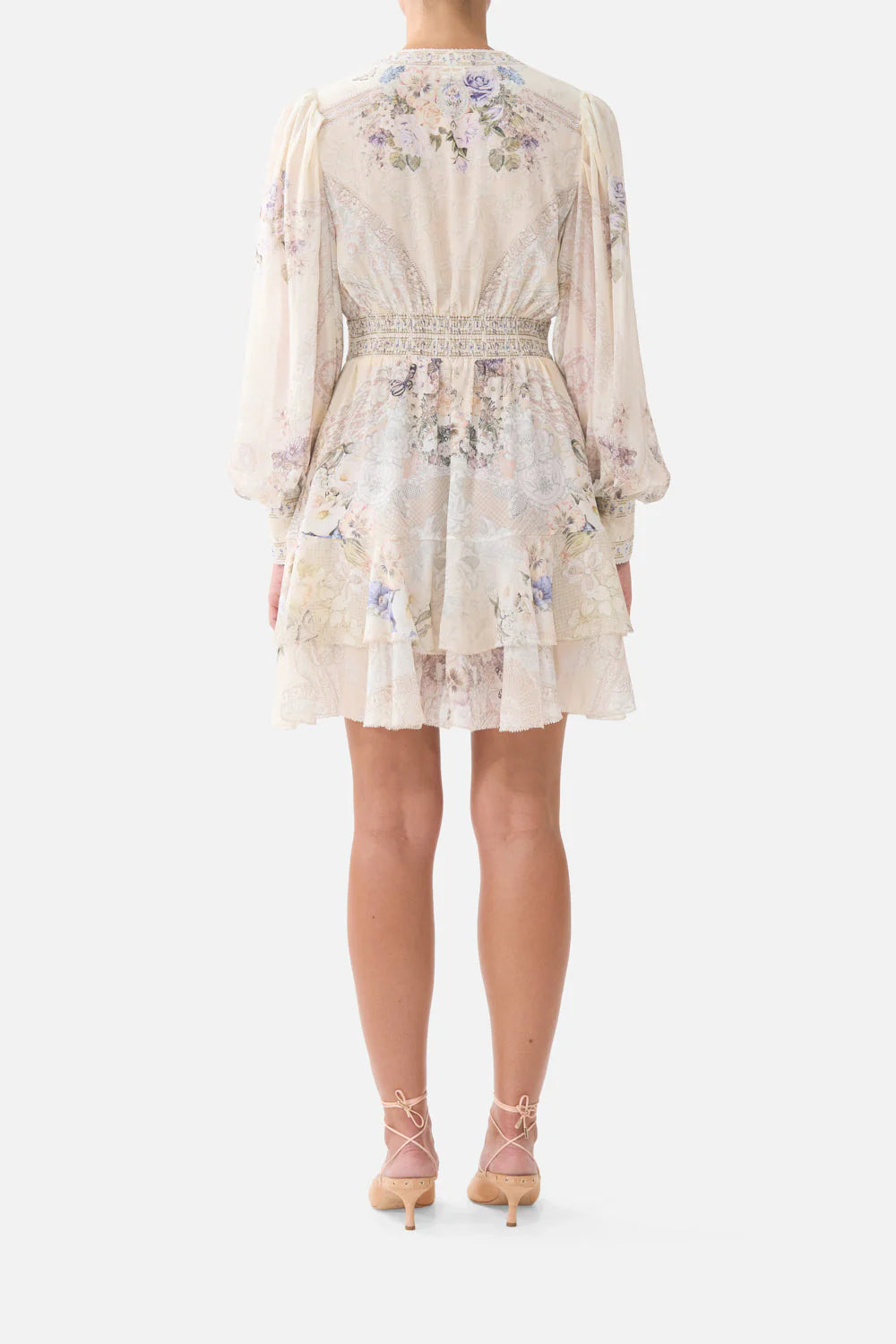 BUTTON FRONT FRILL DRESS