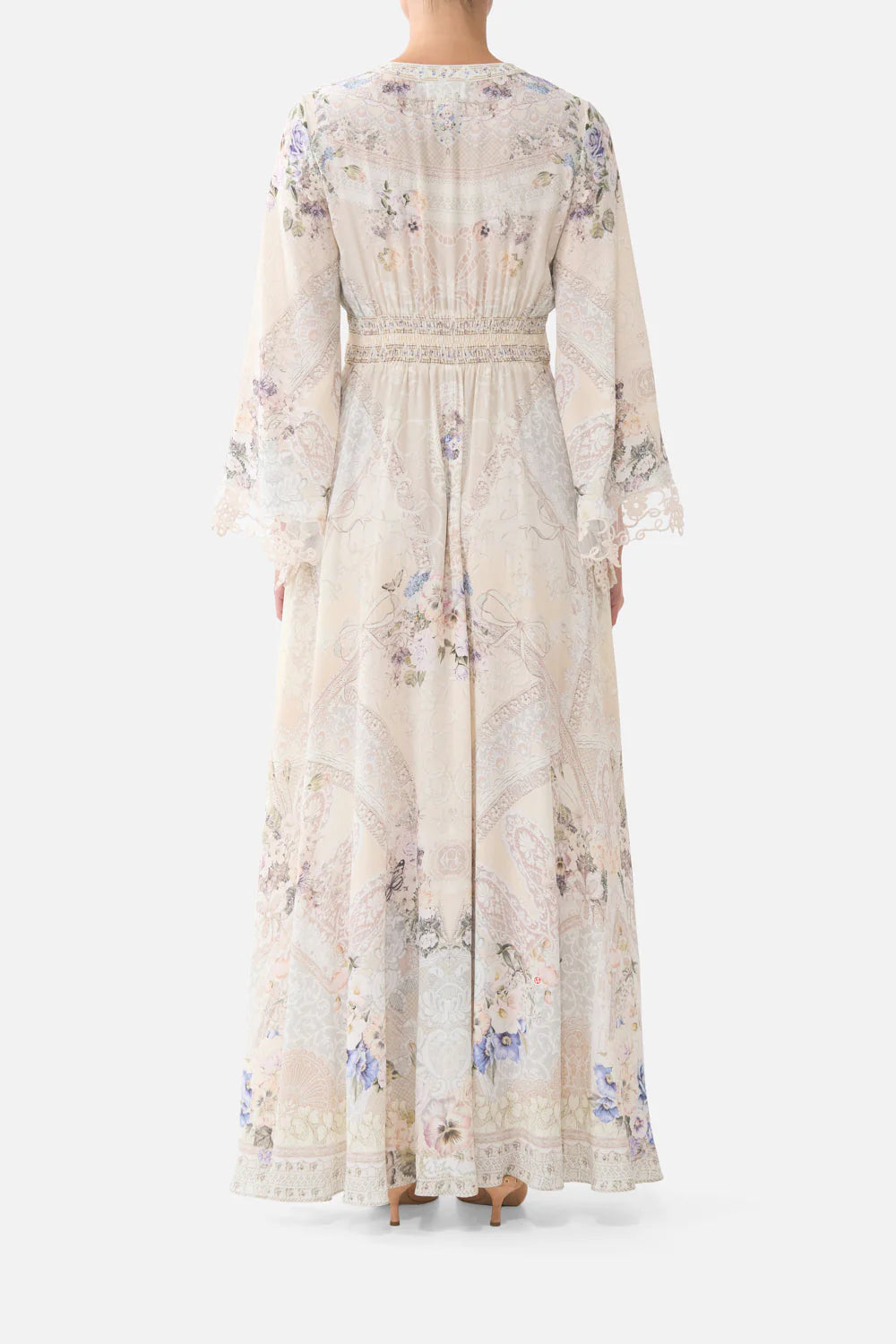 KIMONO DRESS WITH SHIRRING DETAIL