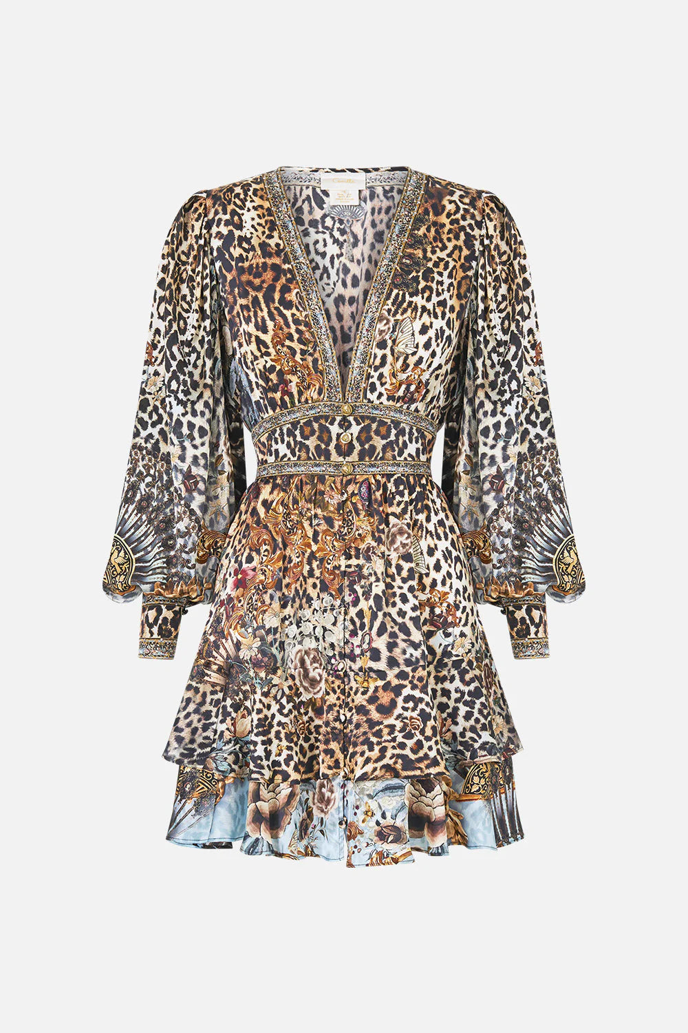 BUTTON FRONT FRILL DRESS