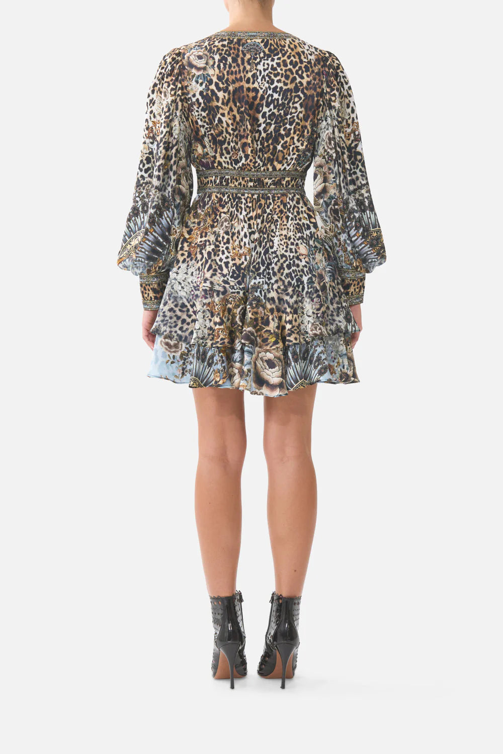 BUTTON FRONT FRILL DRESS