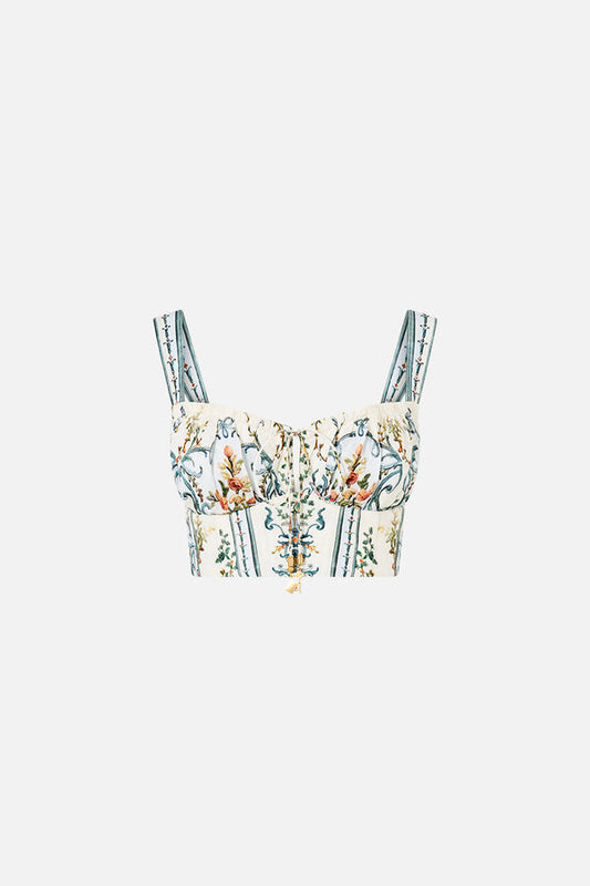 CROPPED CORSET TOP WITH GATHERED BUST