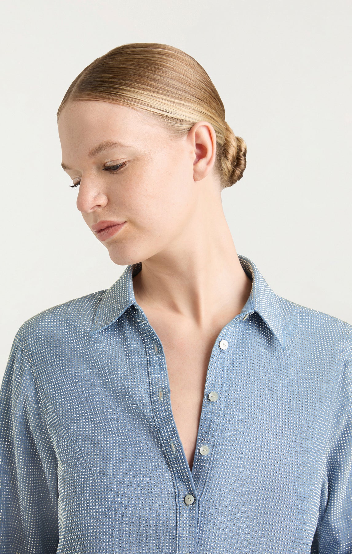 CHAMBRAY HEATSET PATRICIA TOP