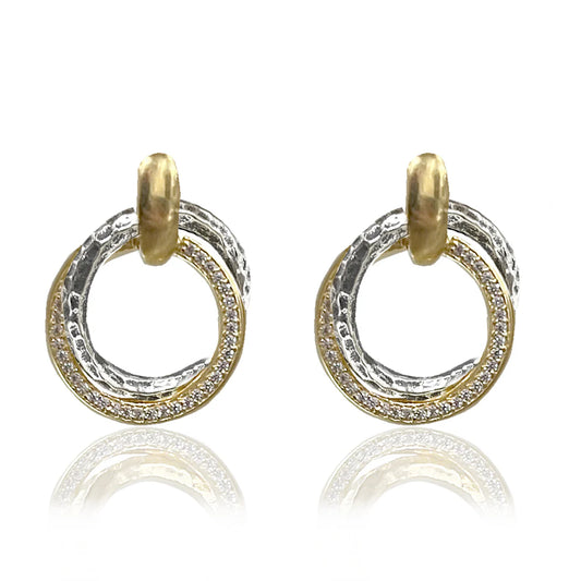 MIXED METAL TRINITY EARRING