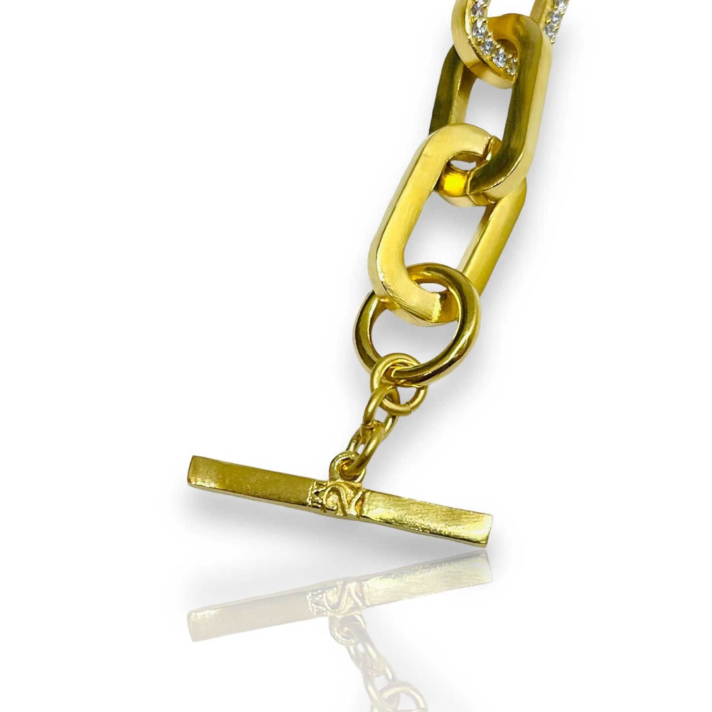 Gold Pave Rico Chain Bracelet