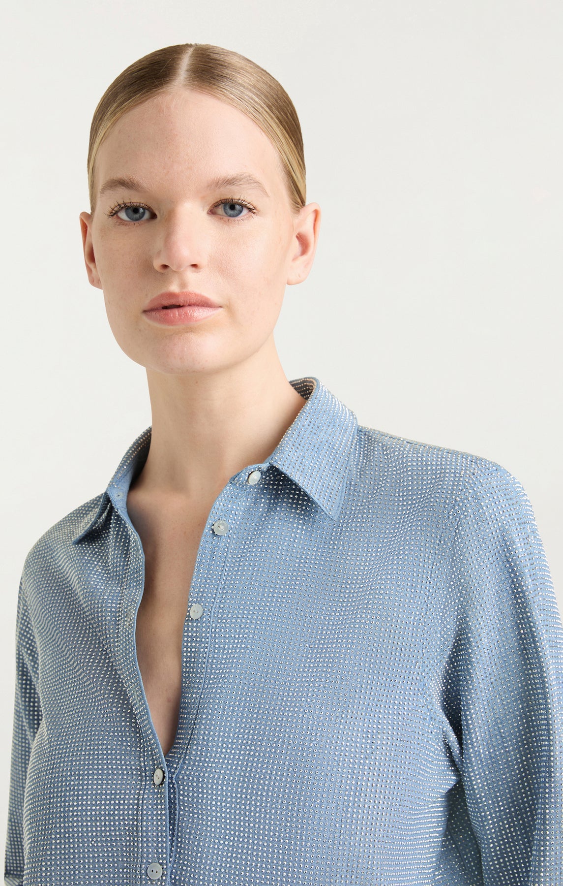 CHAMBRAY HEATSET PATRICIA TOP