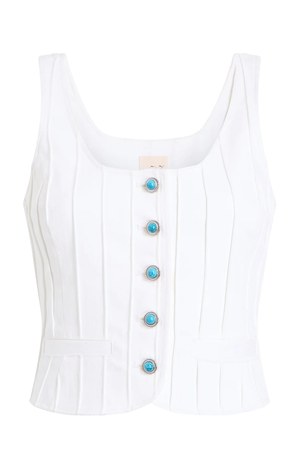 TURQUOISE EMBELLISHED ROWENA TOP