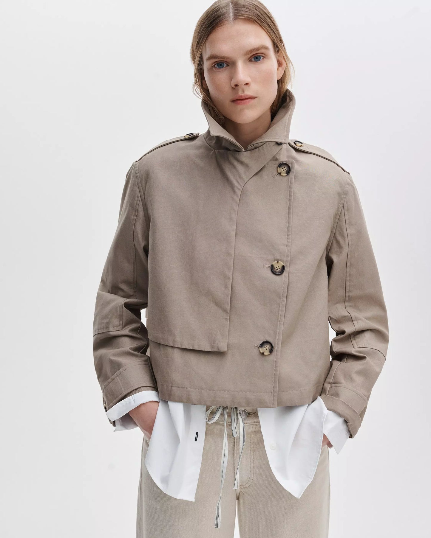 JAMIE CROPPED TRENCH