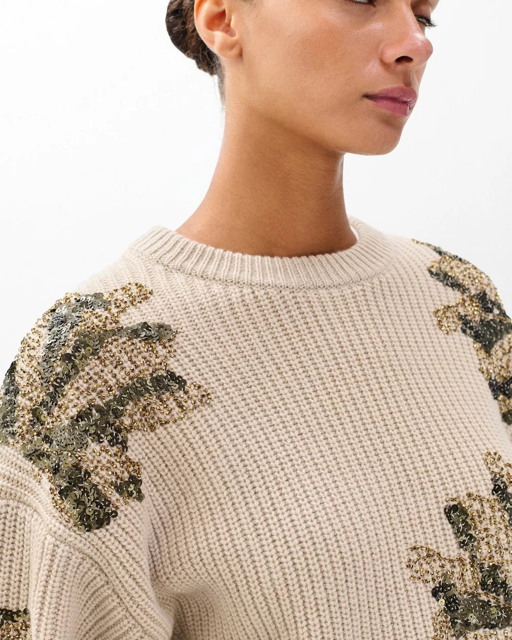 JULIE SEQUIN WOOL SWEATER