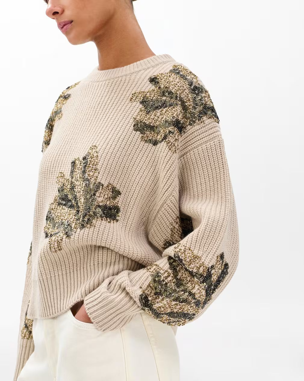 JULIE SEQUIN WOOL SWEATER