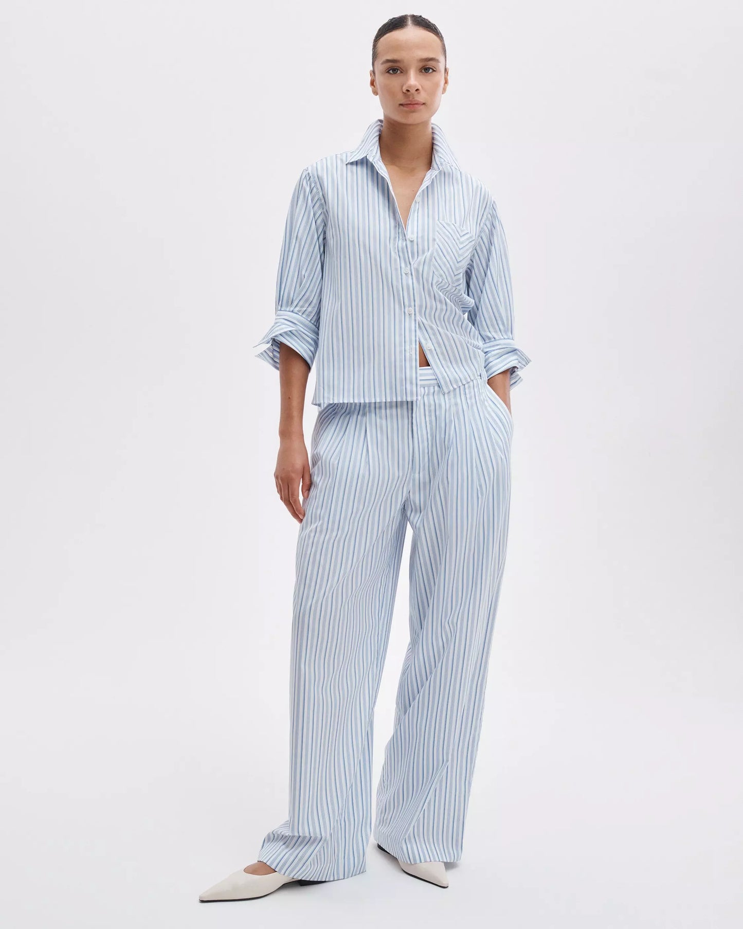 LUCIA STRIPE POPLIN SHIRT