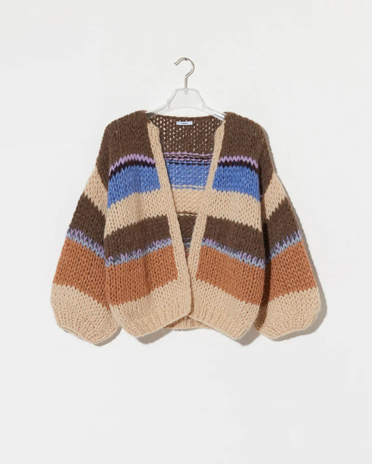 CHUNKY ALPACA STRIPES BOMBER CARDI