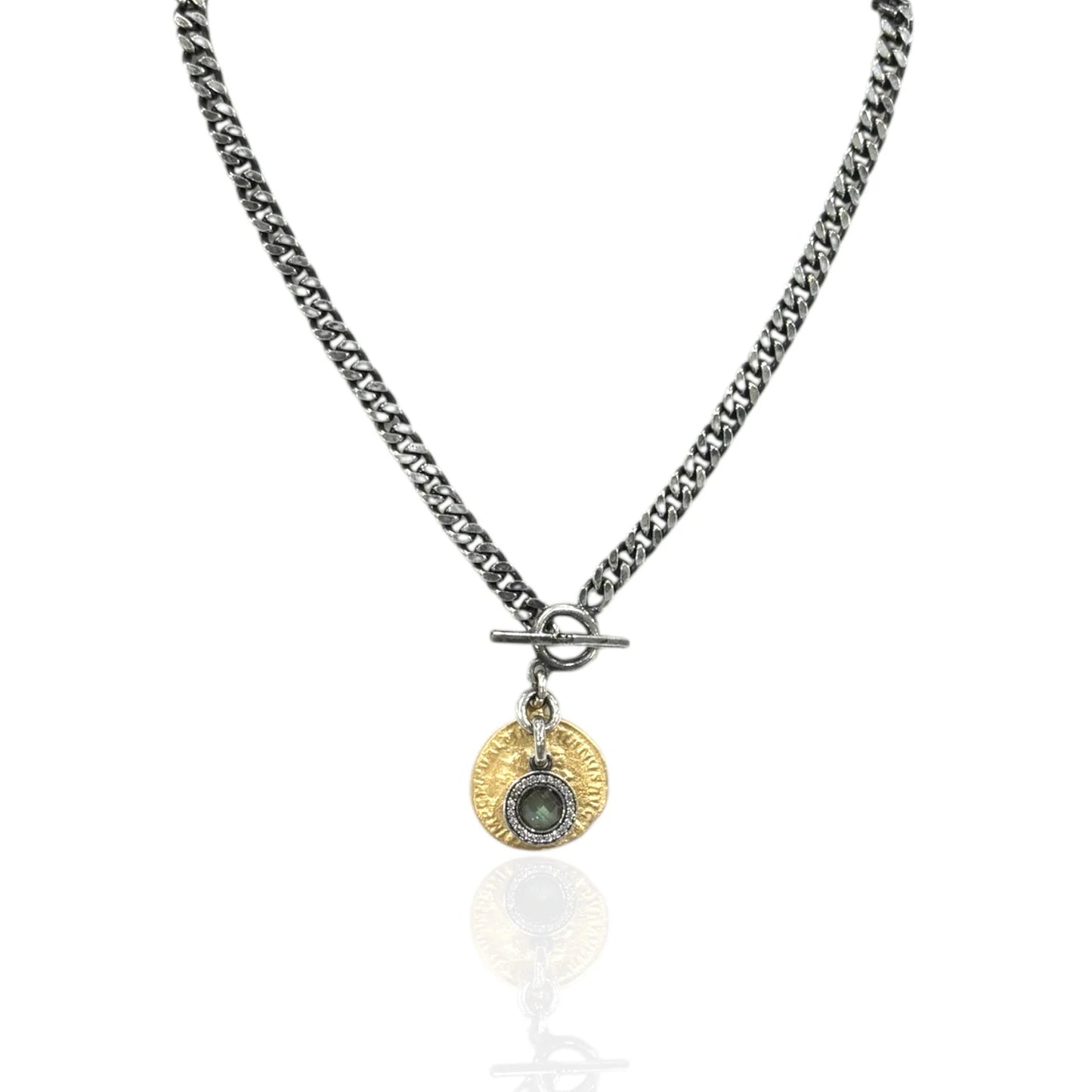 MINI MESA LABRADORITE CHARM NECKLACE