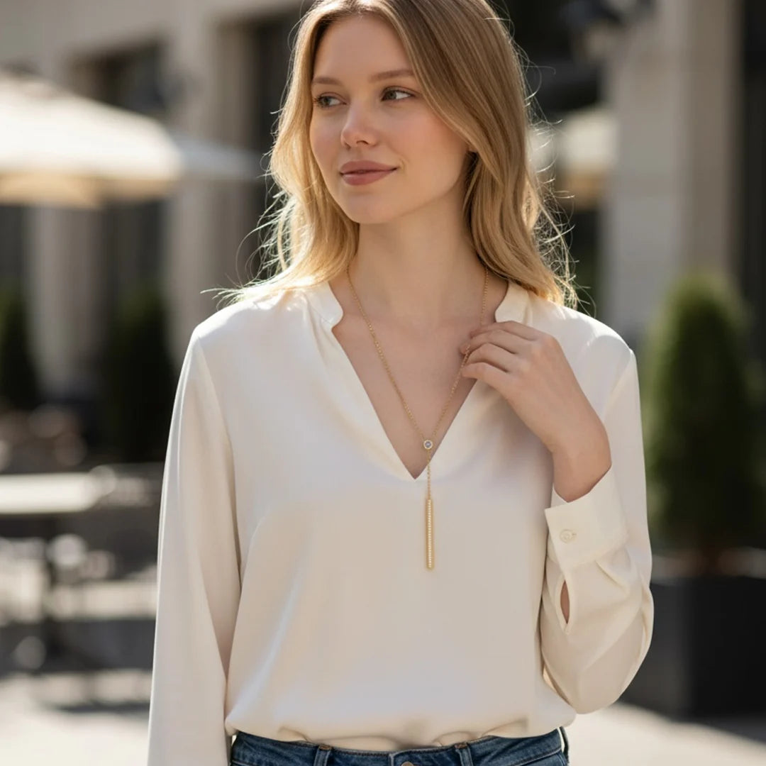 COLETTE HAMMERED LARIAT NECKLACE